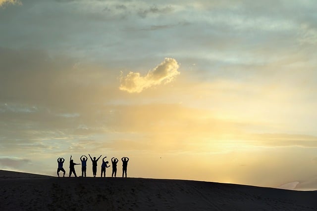 Silhouettes of people at sunset symbolizing hope, healing, and community support from funeral homes Royal Oak, MI